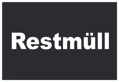 Produktbild von Restmüll Mülltrennung Schild mit Text waagerecht A5 Rückseite selbstklebend