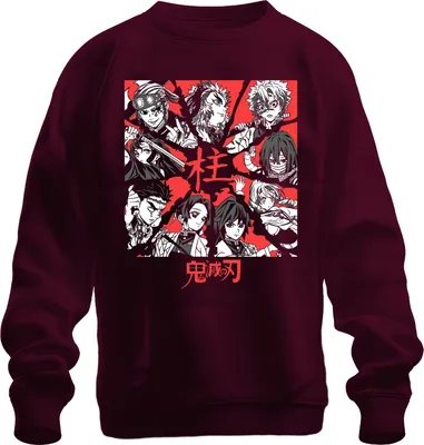 Produktbild von Demon Slayer Kimetsu no Yaiba Hashira Anime Geschenk Vintage Uni Sweatshirt Pullover, Burgundy, S