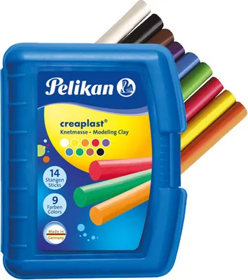 Produktbild von Pelikan Kinderknete Creaplast blau 14 Stangen 9 Farben