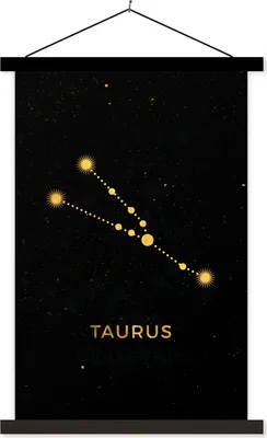 Produktbild von MuchoWow® Textilposter Sternbild - Stier - Astrologie 120x180 cm mit schwarzem Rahmen - Fotos