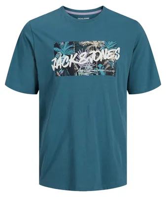 Produktbild von Jack & Jones Hawaii Shape Kurzarm-t-shirt Blau M Mann Blau M