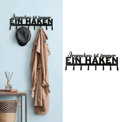 Wandgarderobe Spruch 8 Haken 70x25x5 cm Eisen