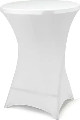 Produktbild von VCM Husse für Stehtisch | Stretch 80 x 80 x 110 cm | weißer Tischschutz | Stoffbezug