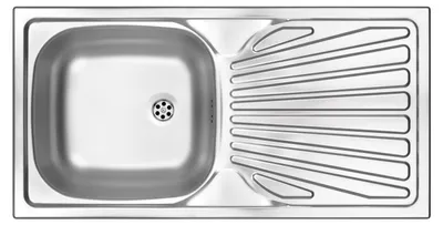 Produktbild von 1-bowl steel sink with drainer