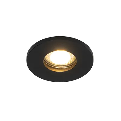 Produktbild von QAZQA - Modern Modernes Bad Bad I Badezimmer Außen Einbau Spot schwarz IP54 - Schuppen I Außenbeleuchtung - Aluminium Rund - LED geeignet GU10