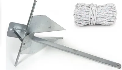 Produktbild von Anker-Set aus Danforth Platten-Anker 6 kg + Leine Seil Tauwerk Ø 10 mm 30m