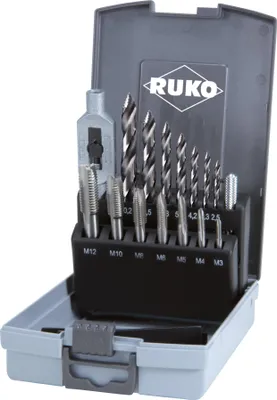 Produktbild von RUKO 259004RO Hand tap set 15-piece M3 - M12 DIN 352, DIN 338 HSS 1 Set