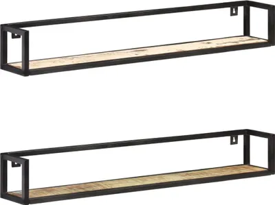 Produktbild von Wandregale 2 Stk. 120 cm Altholz Massiv
