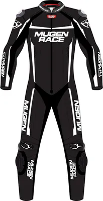 Image de MUGENRACE Ohvale perforé Enfants 1-pièce combinaison cuir moto, noir/blanc, 158