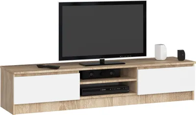 Obrázok produktu pre Akord Tv Stolík Dub Sonoma A Biely 160X40X33 Cm