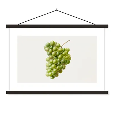 Produktbild von MuchoWow® Textilposter Lebensmittel - Weintrauben - Obst 60x40 cm mit schwarzem Rahmen - Hölzernes