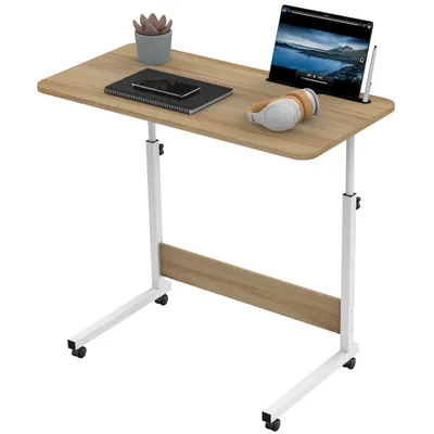 Produktbild von Laptoptisch Bürotisch mit Rollen Computertisch PC Tisch Arbeitstisch 80x40cm höhenverstellbarer