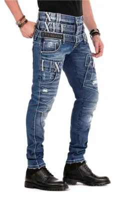 Produktbild von CD466 Herren Röhrenjeans mit Dreifachbund in Straight Fit