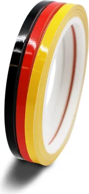Produktbild von 3er Set 10m Zierstreifen 5mm für Auto Landesfarben Deutschland Schwarz Rot Gelb
