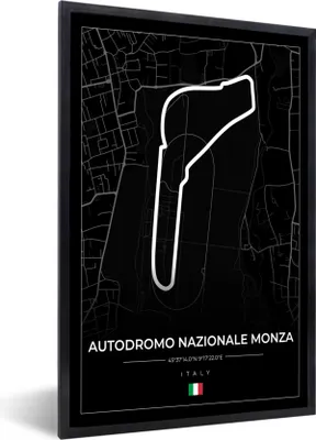 Produktbild von MuchoWow® Gerahmtes Poster Rennsport - F1 - Rennstrecke - Italien - Autodromo Nazionale Monza - Schwarz 60x90 cm - Poster mit Schwarzem Bilderrahmen Wandposter Rahmen Foto Bilder - Kunst
