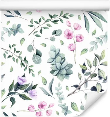 Produktbild von 10m VLIES TAPETE Rolle Natur Blumen Blätter Pflanzen Aquarell Gemalt XXL
