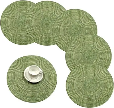 Produktbild von Famanu Platzdeckchen Set – Rund, hitzebeständig, rutschfest – 6 Stück