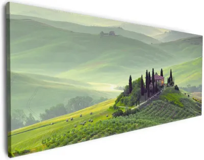 Produktbild von Wallario Premium Leinwandbild Toskana in Italien in Größe 50 x 125 cm