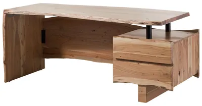 Immagine prodotto di MASSIVMOEBEL24 | PURE ACACIA #152 Scrivania in legno di acacia - laccato / naturale 210x70x76
