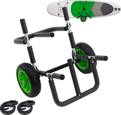 Produktbild von SUP Board Wagen für 2 SUP's klappbares Alugestell mit Polsterung PolyurethanRäder inkl. 2 Sicherheitsgurte