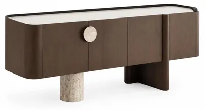 Image de Sideboard Moderner Stil Braun Elegant Minimalistisch Kontrastreich
