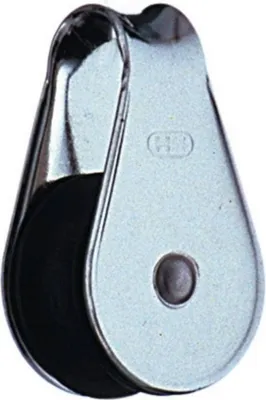 Produktbild von Super-Mini Seilrolle aus Edelstahl mit Kunststoffrad für Seile bis 10 mm, 38x22 mm