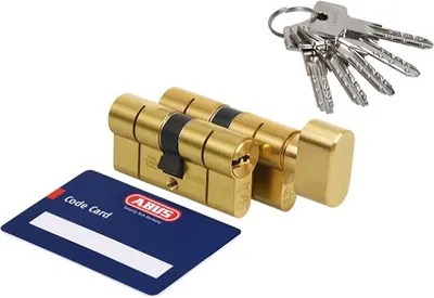 Zdjęcie produktu dla Zestaw cylindrów Abus D10+KD10MM 35/50 + 35g/50 mosiądz klasy 5.2, 5 kluczy