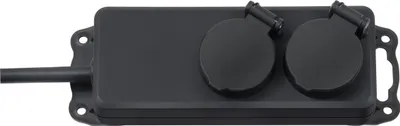 Produktbild von Brennenstuhl Steckdosenverteiler IP44 2-fach schwarz 2m H07RN-F 3G1,5, 1159930