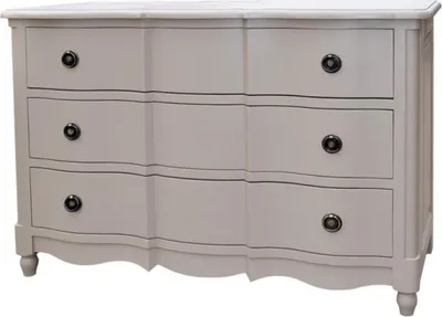 Produktbild von Casa Padrino Barock Kommode mit 3 Schubladen 130 cm - Jugendstil Landhaus Stil Möbel - Massivholz