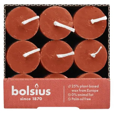Productafbeelding van Bolsius - Rustiek Tafelkaars Earthy Orange (9 stuks)