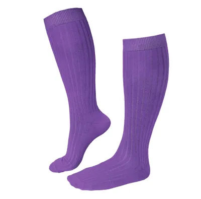 Produktbild von Damen Kniestrümpfe aus Baumwolle Rippe Hell Violett Größe 39-42