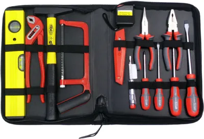 Produktbild von FAMEX 190-50 Werkzeugtasche mit Werkzeug Set - Werkzeugsatz für DIY und Reparaturarbeiten