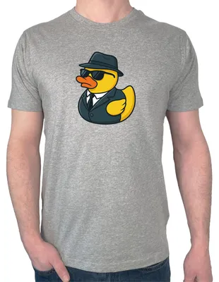 Produktbild von Huuraa Herren T-Shirt Quietscheente Agent Gummiente Spion M Sport Grey Bio Baumwolle Fairtrade Herrenshirt Geschenkidee