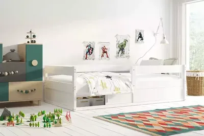 Obrázek produktu pro Dětská postel 80x160 ZIXI s matrací a dvířky - bílá