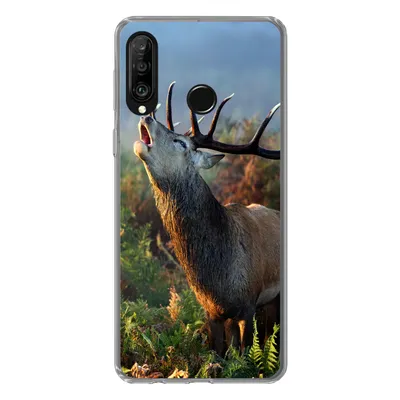 Produktbild von MuchoWow® Handyhülle Schutzhülle Hülle für Huawei P30 Lite Hirsche - Wald - Nebel Silikon Softcase Handy Hülle - Handyhülle