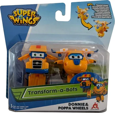 Obrázok produktu pre Super Wings, Transform-a-Bots, Donnie a Poppan Wheels, Transformer, Nákladné auto, figúrky, hracia súprava