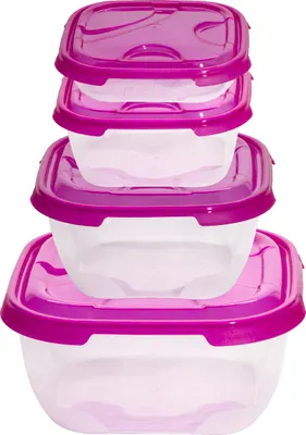 Produktbild von 4er-Set Frischhaltedosen mit Deckel Pink
