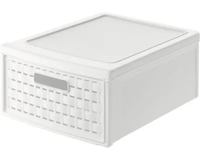 Immagine prodotto di Cassettiera Rotho Country 8,3L - Contenitore 26 x 35 x 14,5 cm - Organizzatore in plastica effetto rattan - Organizzatore per cassetti impilabile