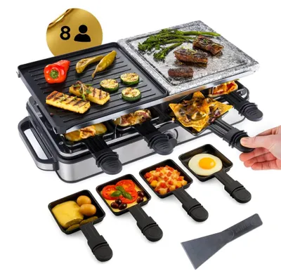 Produktbild von GOURMETmaxx Raclettegrill mit je 8 Pfännchen & Spateln – für bis zu 8 Personen