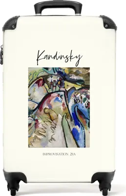 Produktbild von NoBoringSuitcases.com® Koffer Handgepäck Trolley Rollkoffer Kleine Reisekoffer mit 4 Rollen - Kunst - Kandinsky - Komposition - Farben - Cabin Size < 55x40x23 cm & 55x40x20 cm - Fotokoffer - Kabinenkoffer - BoardgepäckHandgepäck Koffer 55x35x20 cm, 36L,