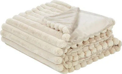 Obrázok produktu pre BELIANI Prikrývka béžová polyester Umelá kožušina 200 x 220 cm mäkká huňatá obývačka spálňa