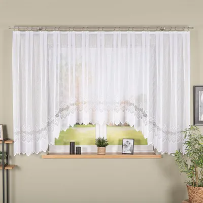 Produktbild von MODESTA – Fertigvorhang aus Jacquard mit Schlitz am Saum – 400 x 160 cm – weiß