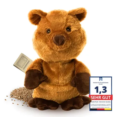 Produktbild von Habibi Plush Wärmestofftier Quokka – Mikrowellengeeignetes Kuscheltier