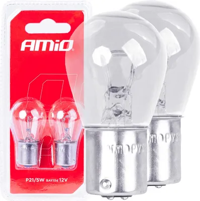 Produktbild von Halogenlampen P21/5W BAY15D 12V, 2 Stück Blister, AMIO-03353, ECE-zugelassen