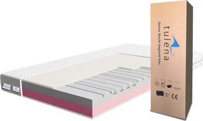 Obrázok produktu pre Matrac TULENA 160 x 190 cm Komfortná pena stredne mäkký/stredný H2/H3 Comfort 18 cm Obojstranný matrac Antibakteriálny poťah so zipsom