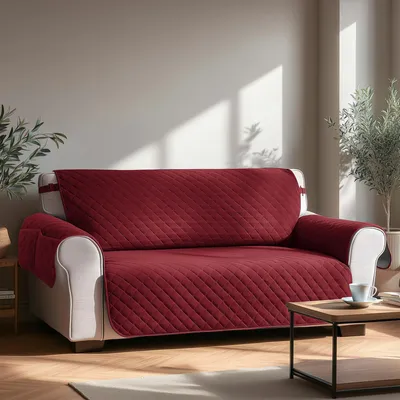 Sofa-Bezug 3-Sitzer, rutschfest, 173×190 cm, Dunkelrot