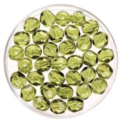 Produktbild von Glorex Glasschliff Perlen 4 mm 100 Stück, olivin