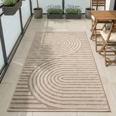 Produktbild von Carpetsale24 Outdoor Teppich Wetterfest & UV-beständig, ideal für Küche, Balkon, Terrasse, Garten, Wohnzimmer, Grösse: 80x150 cm