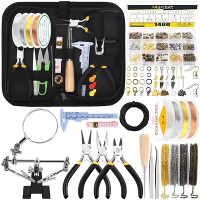 Produktbild von 1488 Teile Schmuck-Make-Set - Inklusive Lupe und Werkzeug