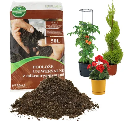 Produktbild von Blumenerde Qualitat-Universalerde 50L, 4-in-1-Substrat mit Mikroorganismen für Blumen, Gemüse, Setzlinge, Kultursubstrat, für Zimmerpflanzen, Gemüse und Rasen